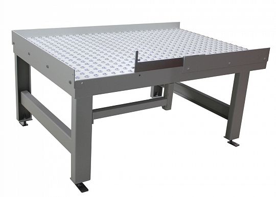ball conveyor table with sliding clousure